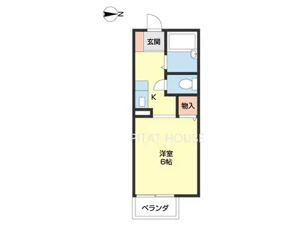 コーポ栄谷(1K/2階)の間取り写真