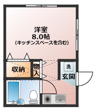 メゾン大野(ワンルーム/1階)の間取り写真
