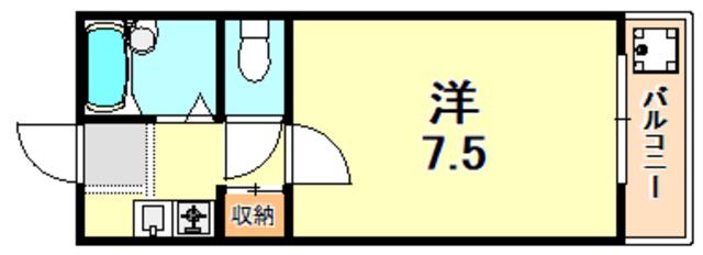 サンテラス池内(1K/2階)の間取り写真