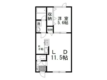 ブリリアント6(1LDK/1階)の間取り写真