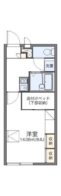 レオパレスアンフィールド(1K/1階)の間取り写真