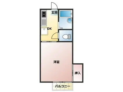 パークハイツ青戸(1K/1階)の間取り写真