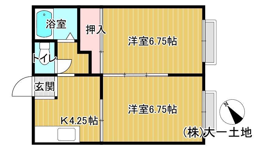 パークハイツはこざきI(2K/2階)の間取り写真