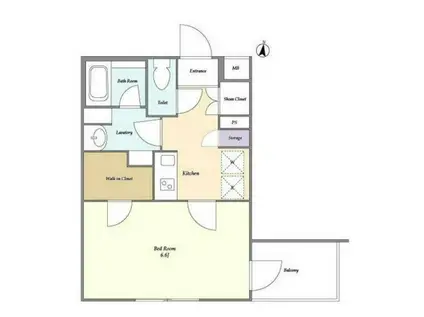 コンポジット中目黒(1K/3階)の間取り写真