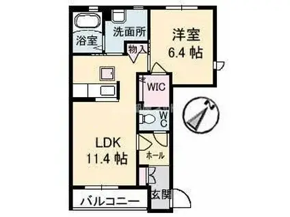 シャーメゾンELAN B(1LDK/1階)の間取り写真