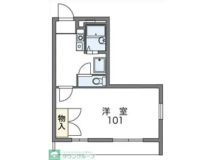 レオパレスLUCEI(1K/1階)の間取り写真