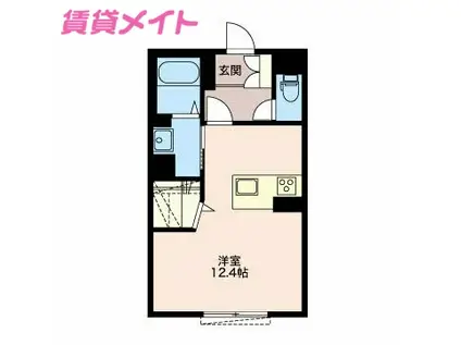 ベレオ ファスト(ワンルーム/1階)の間取り写真