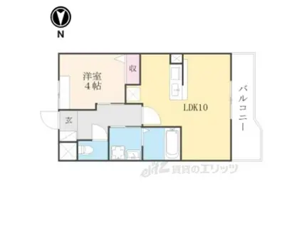 プランドールK(1LDK/2階)の間取り写真