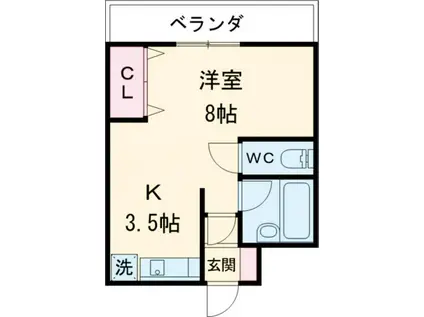 イッツビル(ワンルーム/5階)の間取り写真