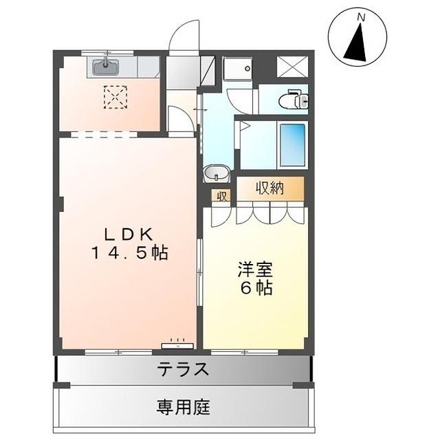 ヴィヴァーチェ(1LDK/1階)の間取り写真