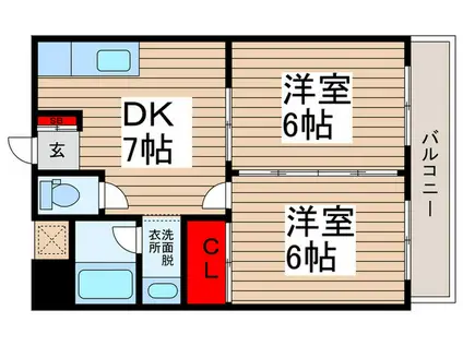 キムラコーポ(2DK/3階)の間取り写真