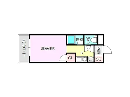 パールハイツ(1K/4階)の間取り写真