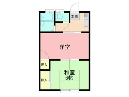 つゆきハイツ(2K/1階)の間取り写真