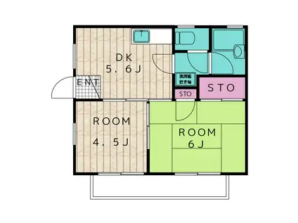 モンテハイツ(2DK/2階)の間取り写真