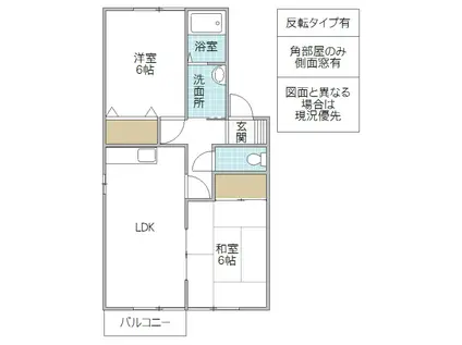 メゾンボヌール(2LDK/1階)の間取り写真