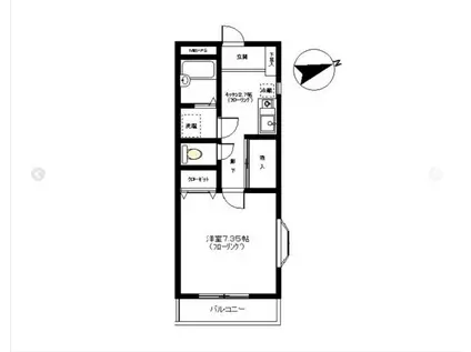 シャルムII(1K/2階)の間取り写真
