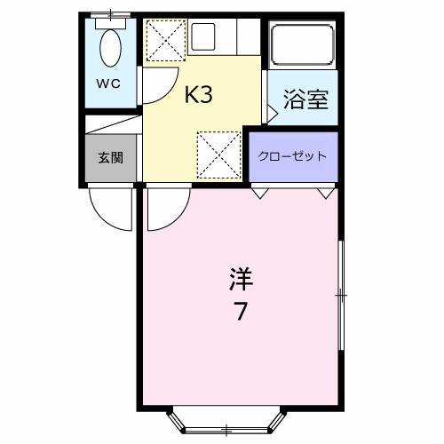 セジュール青山(1K/1階)の間取り写真