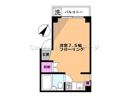 メゾンアイル(ワンルーム/2階)の間取り写真