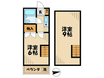 カーメルヒルズ(1SK/2階)の間取り写真