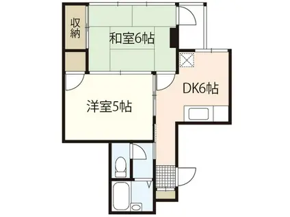 湯木ビル(2DK/2階)の間取り写真