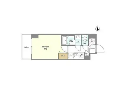 オーガスタレジデンス大森(1K/1階)の間取り写真