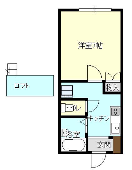 エスポアールナガオカ(1K/2階)の間取り写真