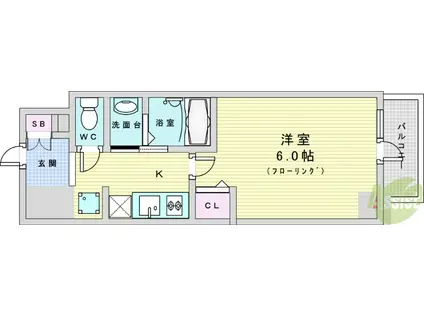 バウスフラッツ新大阪(1K/6階)の間取り写真