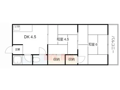 辻井マンション(2DK/3階)の間取り写真