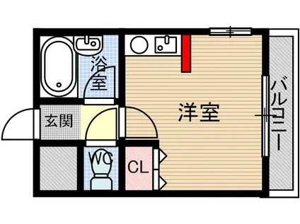 ビスタ千里丘V(ワンルーム/1階)の間取り写真