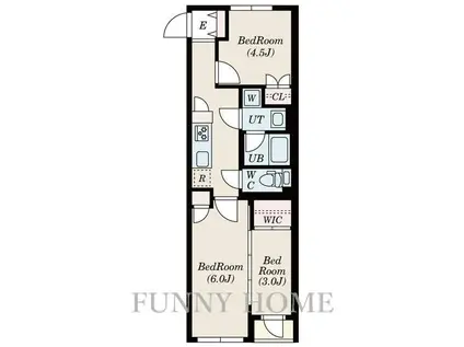 ゲートマークス三軒茶屋(3K/2階)の間取り写真