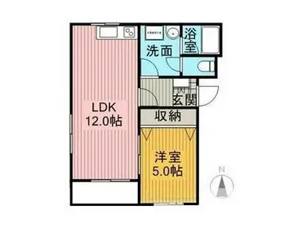 マンションドム沖ノ内(1LDK/3階)の間取り写真