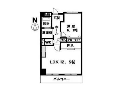泉マンション(1LDK/2階)の間取り写真