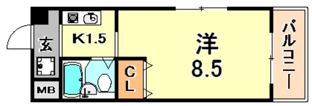 山田マンション(1K/3階)の間取り写真