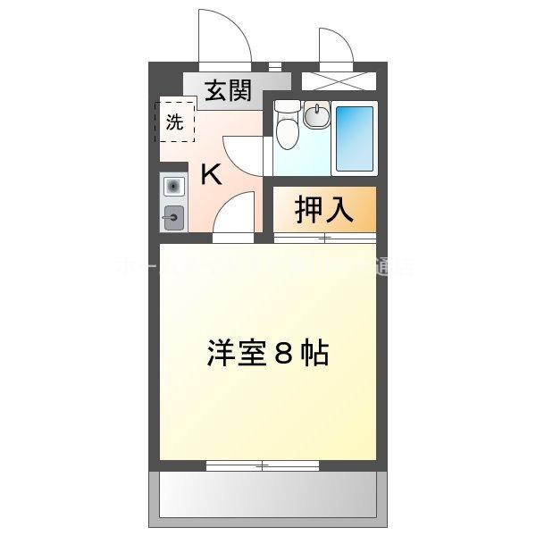 アーバンライフ豊橋(1K/2階)の間取り写真