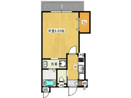 KTIレジデンス河内花園(1K/1階)の間取り写真