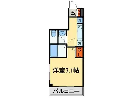 グレイスコートアサヒ(1K/4階)の間取り写真