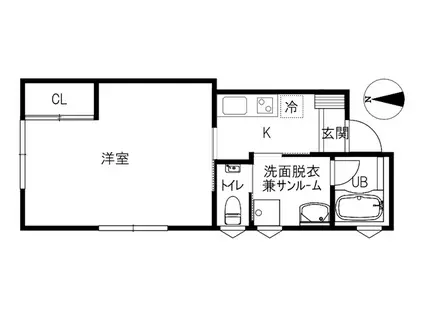 野々市市扇が丘402プロジェクト(1K/2階)の間取り写真