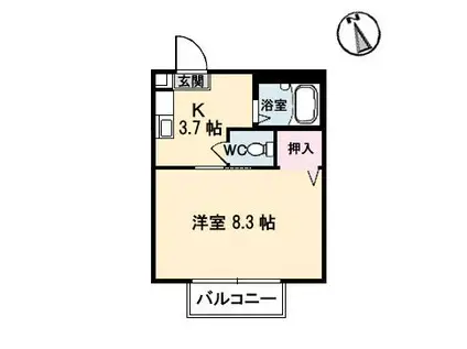 NEXT1(1K/1階)の間取り写真