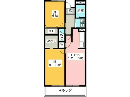 アークステージ I(2LDK/4階)の間取り写真