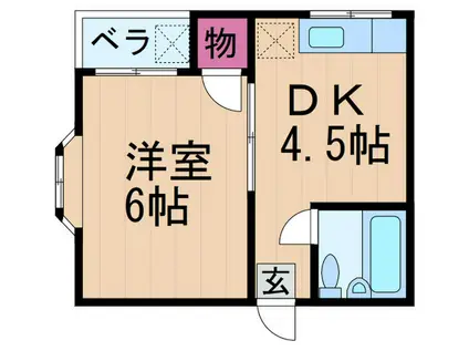 クリオコート磯島(1DK/2階)の間取り写真