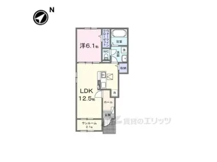 モルゲン・チェ―ロ(1LDK/1階)の間取り写真