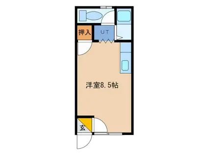 ピースグランデII(ワンルーム/2階)の間取り写真