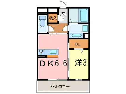 グランゲート東刈谷(1DK/2階)の間取り写真