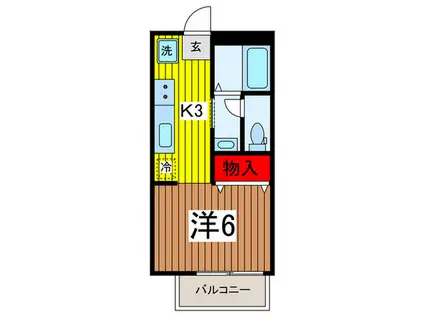 プレミール(1K/2階)の間取り写真