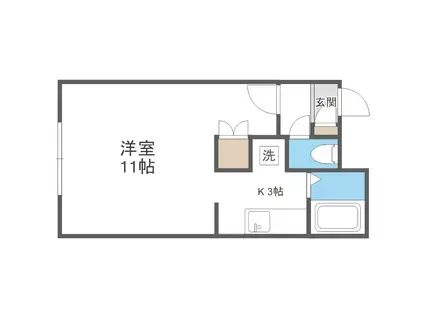 ヌーベル98(1K/2階)の間取り写真