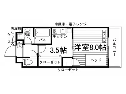 GROW STAGE 名古屋(1K/2階)の間取り写真