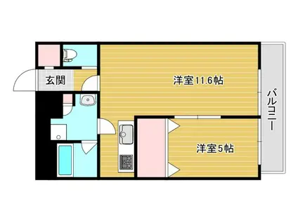 オルフェアレジデンス難波(1LDK/6階)の間取り写真
