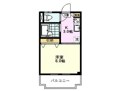 グランドール国立(1K/2階)の間取り写真