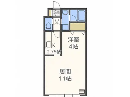ソニア129(1LDK/2階)の間取り写真