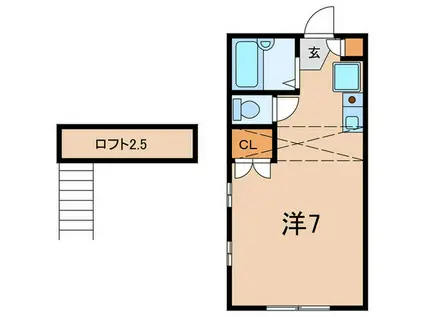 マ-メイド(ワンルーム/2階)の間取り写真